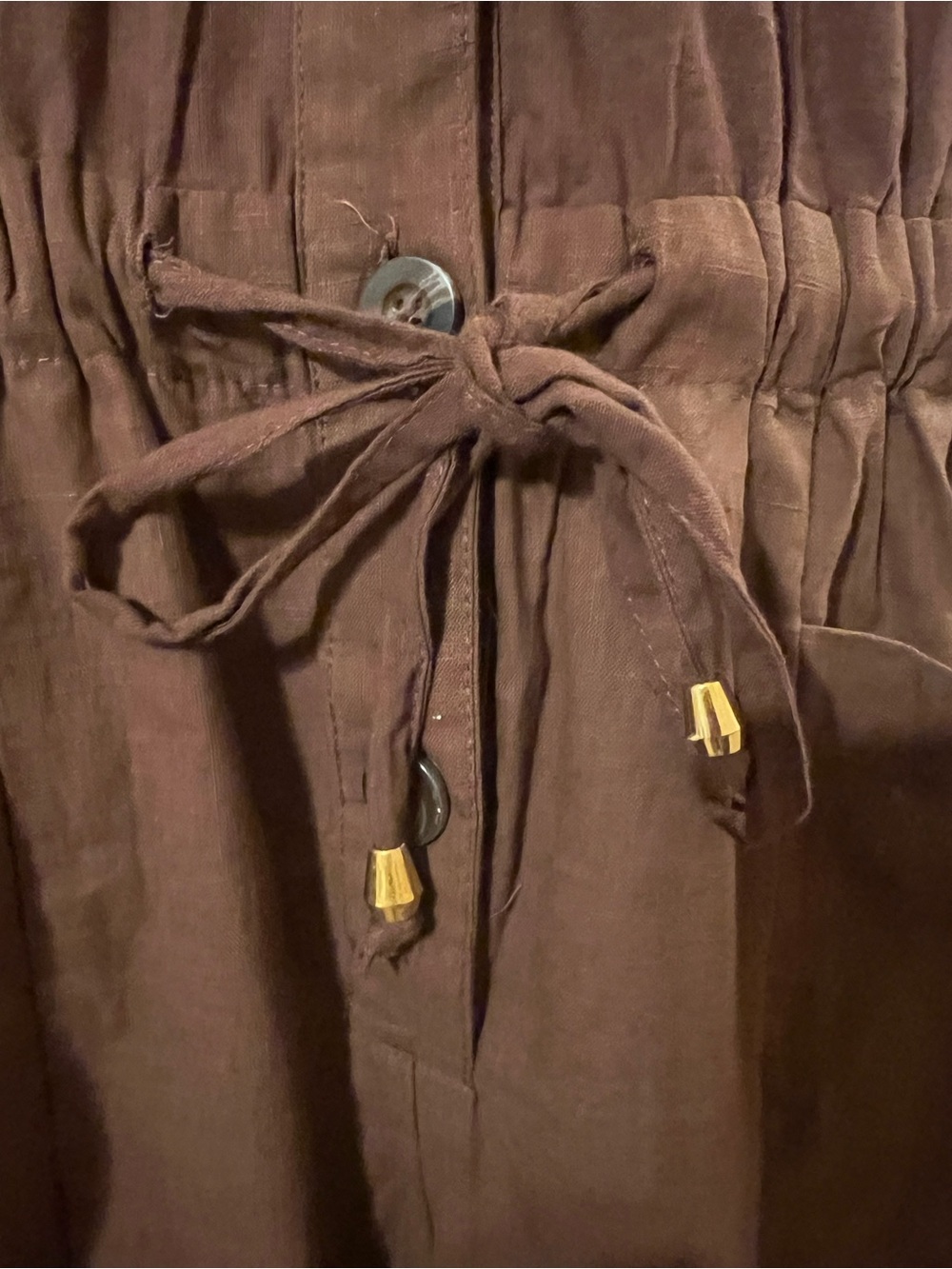 NWT Junior’s Brown Utility Boiler Cotton Button Down Summer Jumpsuit Size XL - Picture 10 of 13
